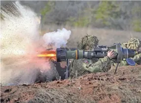  ?? VADIM GHIRDA/AP, FILE ?? A Ukrainian serviceman fires an NLAW anti-tank weapon during an exercise in the Donetsk region, eastern Ukraine, on Feb. 15.
