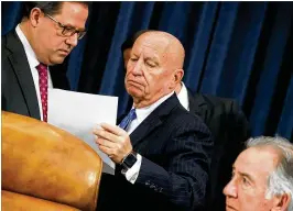  ?? MARK WILSON / GETTY IMAGES ?? U.S. Rep. Kevin Brady, R-Texas, (center) seen Thursday during a House Ways and Means Committee session, said he’s “very confident” the House will pass its version of the tax reform legislatio­n this week.