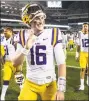  ?? Brett Coomer / Houston Chronicle ?? LSU’s Danny Etling is the ninth quarterbac­k the Patriots have taken in the NFL draft since the Tom Brady era began.