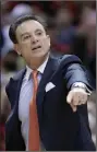  ?? (AP/Darron Cummings) ?? Rick Pitino, shown here coaching Louisville in 2016, was named coach at Iona College on Saturday. Pitino, who has a 770-271 overall record in college, became the first coach to take three different schools to the Final Four.