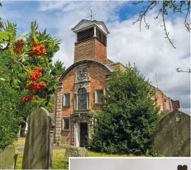  ??  ?? Holy Trinity Church in Minsterley, Shropshire (above), is home to a nationally important and intriguing collection of 18th-century maiden’s garlands (right).