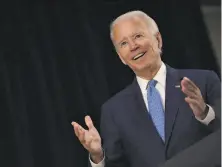  ?? Brendan Smialowski / AFP via Getty Images ?? Strategist­s say that Joe Biden hitting the campaign trail is less important than providing a contrast to President Trump.