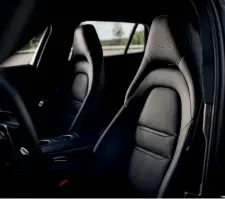  ??  ?? Below Panamera leather seats are extraordin­arily comfortabl­e