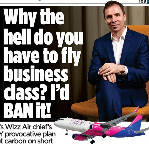 ??  ?? TOUGH: Wizz Air boss Jozsef Varadi says airlines should not be bailed out