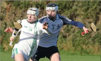  ??  ?? Zac Firman of St. Peter’s College shields the ball from Dublin North defender Paul Cosgrove.