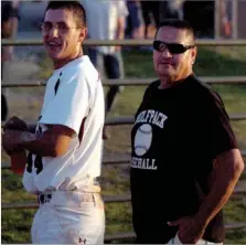  ?? PHOTOS BY MARK HUMPHREY ENTERPRISE-LEADER ?? Like father, like son. Lincoln junior pitcher, Cheyenne Vaughn, has the dark complexion and Native American features of his father, Jon L. Vaughn, who attends all of Cheyenne’s athletic events.