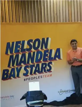  ??  ?? PRIDE OF PE: Club owner Ajay Sethi at the unveiling of the logo of the Nelson Mandela Bay Stars