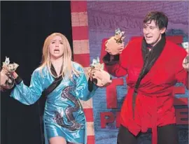  ?? Stephen A. Schwartz ?? MIA WEINBERGER and Richard Spitaletta portray Ivanka Trump and Jared Kushner in the off-Broadway musical “Me the People” at the Triad 2 in New York.