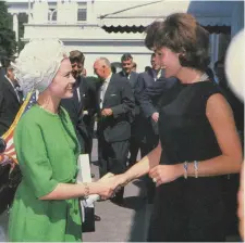  ??  ?? Princess Grace of Monaco wearing a Givenchy suit (below) when she met Jackie Kennedy at the White House in May 1961