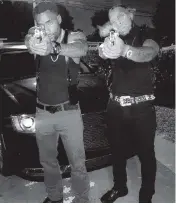  ?? A social-media account of Keith Edwards, 2019 ?? Keith Edwards, left, and Roderick Flowers dressed as the detectives in the ‘Bad Boys’ movies around Halloween.