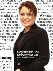  ?? FOTO JEFFREY GAENS ?? Burgemeest­er Lydia Peeters (Open Vld).