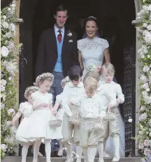  ?? AP PHOTO ?? Pippa Middleton, sister of Kate, the Duchess of Cambridge was wed yesterday, with Prince George and Princess Charlotte among the wedding party.