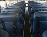  ?? ALYSSA.POINTER@AJC.COM ALYSSA POINTER / ?? New buses purchased by Fulton County Schools come with three-point seat belts.