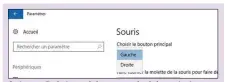  ??  ?? Opérer un clic droit avec le bouton gauche de la souris n’est pas logique, mais confortabl­e lorsque l’on utilise la main gauche !