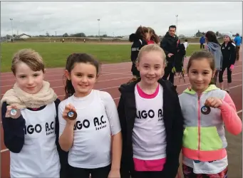  ??  ?? The U11 girls team Laurina Percy, Jessica Reynolds, Melanie Sleator and Edlira Brahini.