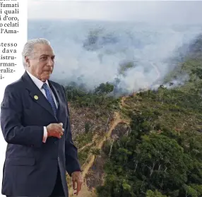  ?? Ansa/LaPress ?? Un anno di presidenza Michel Temer e le deforestaz­ioni
