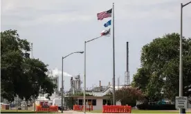  ?? Photograph: Julie Dermansky/The Guardian ?? The DuPoint/Denka plant entrance. The report provides residents with the most detailed evidence to date that they are at risk of cancer due to toxic chemicals in the air.