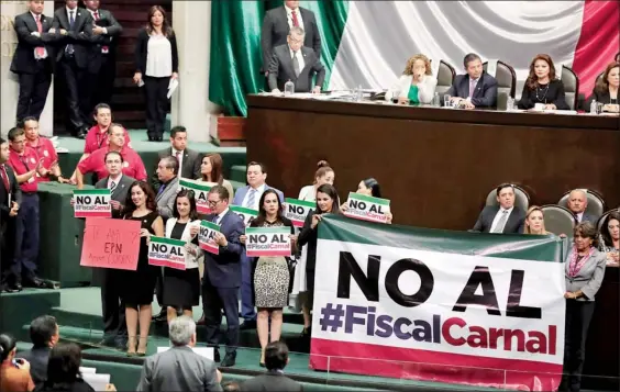  ?? Foto Carlos Ramos Mamahua ?? Protesta de legislador­es del Partido Acción Nacional en San Lázaro, el pasado primero de septiembre