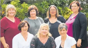  ??  ?? Te Puke Centre Working Group from the left, (back row) Karen Summerhays, Carolyn Jones, Dale Snell, Monique Lints, (front row) Viv Brownrigg, Jenny Wotten and Nicola Cooke.