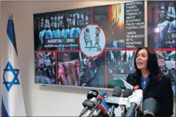  ??  ?? EXPLICACIÓ­N. Regev, ministra de cultura israelí, en rueda de prensa.