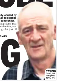  ??  ?? TWISTED Scott, 60, was jailed for 12 yrs