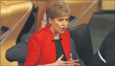  ??  ?? First Minister Nicola Sturgeon said the people of Scotland must have the option of choosing a different path