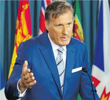  ?? ADRIAN WYLD / THE CANADIAN PRESS ?? Maxime Bernier says Conservati­ves’ support for supply management was one of the reasons he was quitting caucus and forming a new party.