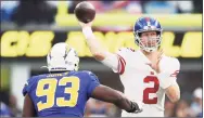  ?? Ronald Martinez / Getty Images ?? The Giants’ Mike Glennon will start against Dallas.