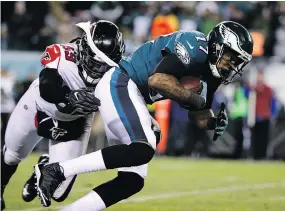  ?? — THE ASSOCIATED PRESS FILES ?? Eagles wide receiver Alshon Jeffery is one win away from reaching the Super Bowl with his new team.