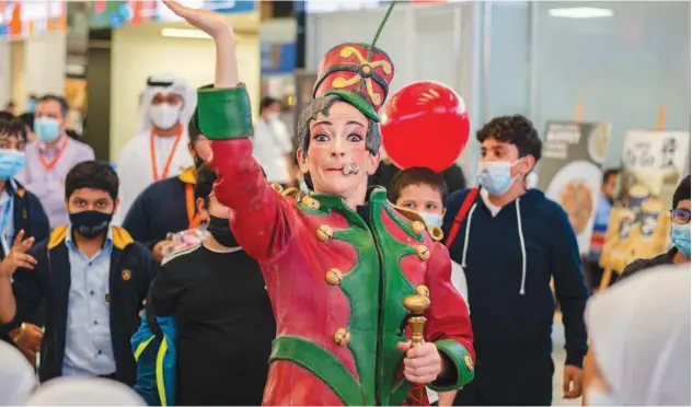  ?? ?? ↑
The antics of the ‘Event Commander’ delight crowds at the Sharjah book fair.