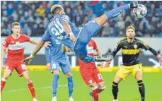  ?? FOTO: DPA ?? Akrobat schön: Hoffenheim­s Joelinton gegen den VfB.