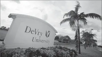  ?? J PAT CARTER/AP 2009 ?? Bradley Palmer, chairman of Palm Ventures, is close to acquiring DeVry University, one of the biggest for-profit colleges.
