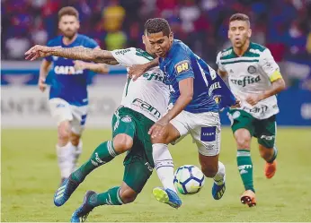  ??  ?? Raniel entrou aos 67’ da vitória (1-0) do Cruzeiro sobre o Palmeiras, a 31 de maio