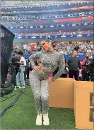  ?? PHOTO COURTESY OF YULIANA MALDONADO ?? Yuliana Maldonado prior to the Super Bowl LVII Halftime Show at Sofi Stadium in Inglewood, California on Sunday, Feb. 13, 2022.