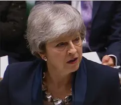  ??  ?? Theresa May updated MPs in the House of Commons