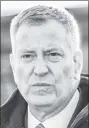  ??  ?? Bill de Blasio