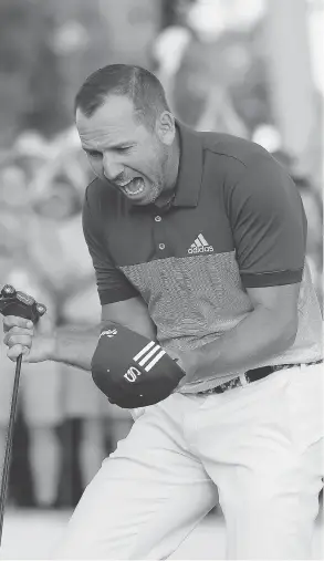  ?? GETTY IMAGES / FILES ?? Sergio Garcia hung on at Augusta to finally win a major.