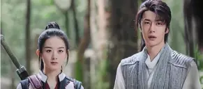  ?? — Handout ?? Zhao Liying and Wang Yibo co-starred in drama serial Legend Of Fei but the show did not do as well as expected.