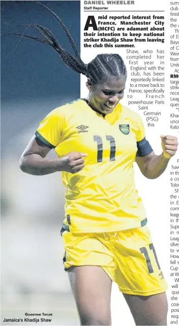  ?? GLADSTONE TAYLOR ?? Jamaica’s Khadija Shaw