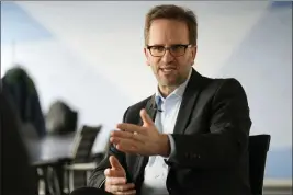  ?? MARTIN MEISSNER — THE ASSOCIATED PRESS ?? Germany’s chief utility regulator, Klaus Mueller, speaks during an interview at the Federal Network Agency in Bonn, Germany, on Wednesday.