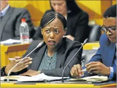  ??  ?? FIRING LINE: KPMG chief executive Nhlamu Dlomu appears before parliament’s standing committee on public accounts