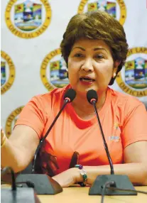  ?? SUNSTAR FILE ?? LEGAL REMEDY. Lapu-Lapu City Mayor Paz Radaza said her lawyer is working on a legal remedy for her 90-day suspension.