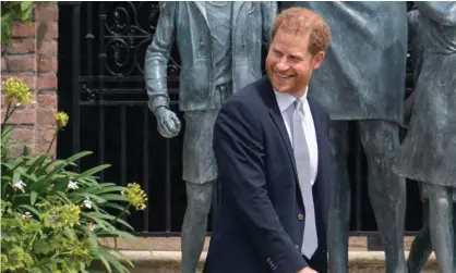  ??  ?? The Duke of Sussex at the unveiling of a statue of his mother, Diana, Princess of Wales, earlier this month. Photograph: Dominic Lipinski/ PA