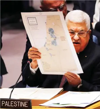  ?? AFP ?? Palestinia­n President Mahmoud Abbas speaking at the UN Security Council. Below: Israel PM Benjamin Netanyahu.