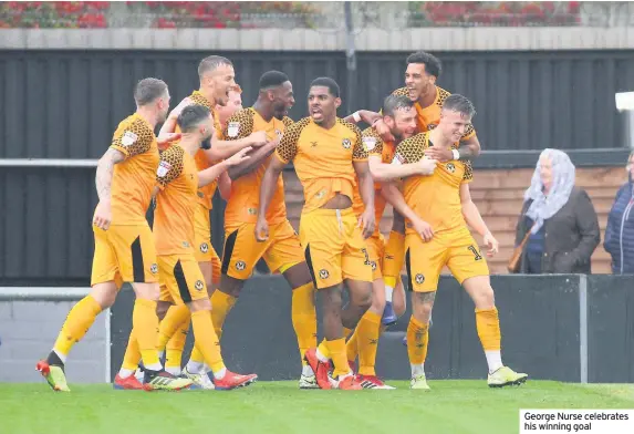  ??  ?? George Nurse celebrates his winning goal