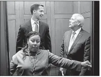  ?? The New York Times/AL DRAGO ?? Sen. Tom Cotton (left), R-Ark., and Sen. Roger Wicker, R-Miss., take the elevator Tuesday after the weekly Republican policy luncheon on Capitol Hill. In a statement Tuesday, Cotton expresses satisfacti­on that a repeal of the individual health care...