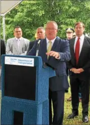  ?? FILE PHOTO ?? Cohoes Mayor Shawn Morse speaks at a news conference in 2017.