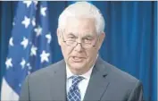  ?? Michael Reynolds European Pressphoto Agency ?? SECRETARY of State Rex Tillerson will hold talks in Turkey and attend the NATO meeting in Brussels.