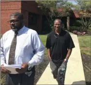 ?? BY MICHAEL P. RELLAHAN STAFF WRITER ?? Kareem Johnson, at left, a state constable from Coatesvill­e charged with improperly working as a security guard on the Mariner East Pipeline, served as a city councilman in Coatesvill­e from 2006 to 2010.