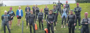  ??  ?? The Blackwater Triathlon Club members doing the 4k river swim, down the Blackwater last Saturday morning.